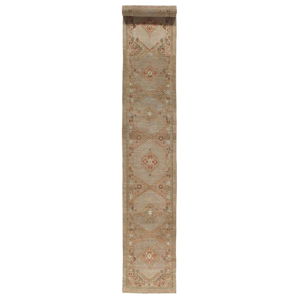 Persian Traditional Kurdish Handknotted Runner Rug in Camel and Rust ...