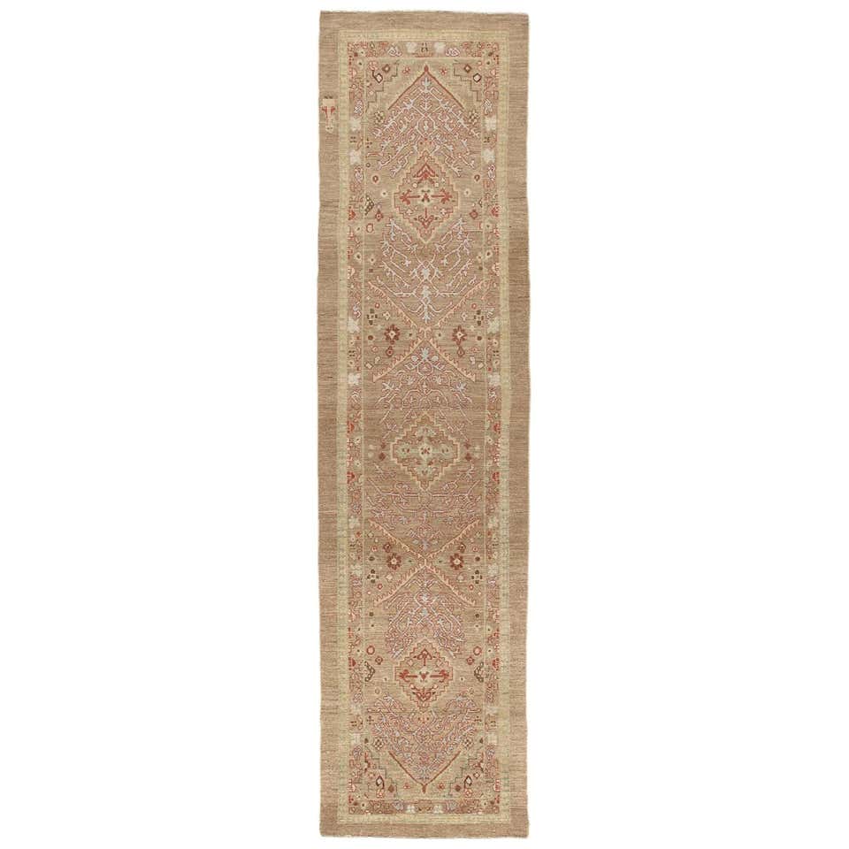 Persian Traditional Kurdish Handknotted Runner Rug in Camel and Rust ...
