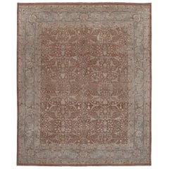 Persian Traditional Tabriz Handknotted Rug in Camel and Rust Color