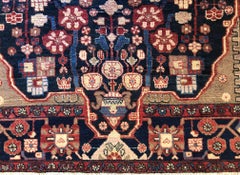 Persian Tribal Hand-Knotted Medallion Hamadan Rug