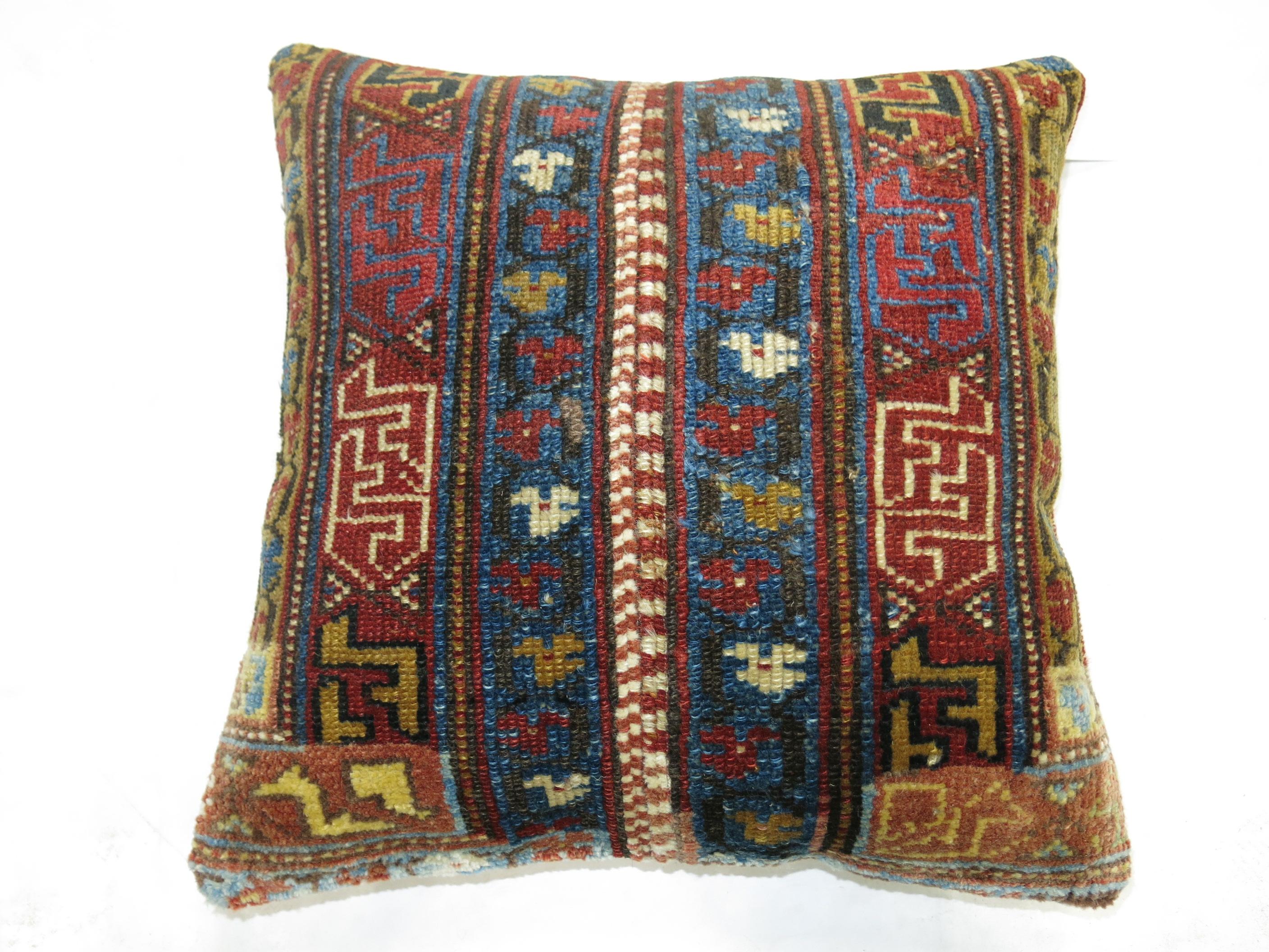 Archaistic Persian Tribal Rug Pillow