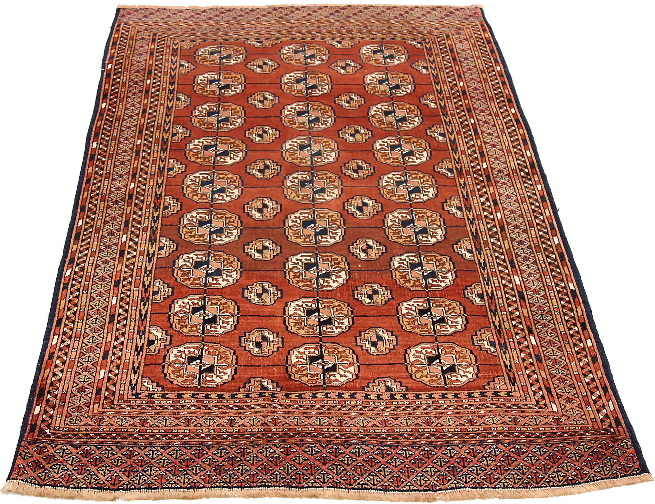 Discover the elegance of Persian Turkeman featuring Small Rug in Circa 1910. Designed with Wool and IvoryRedYellow, this exclusive design is perfect for enhancing your space.