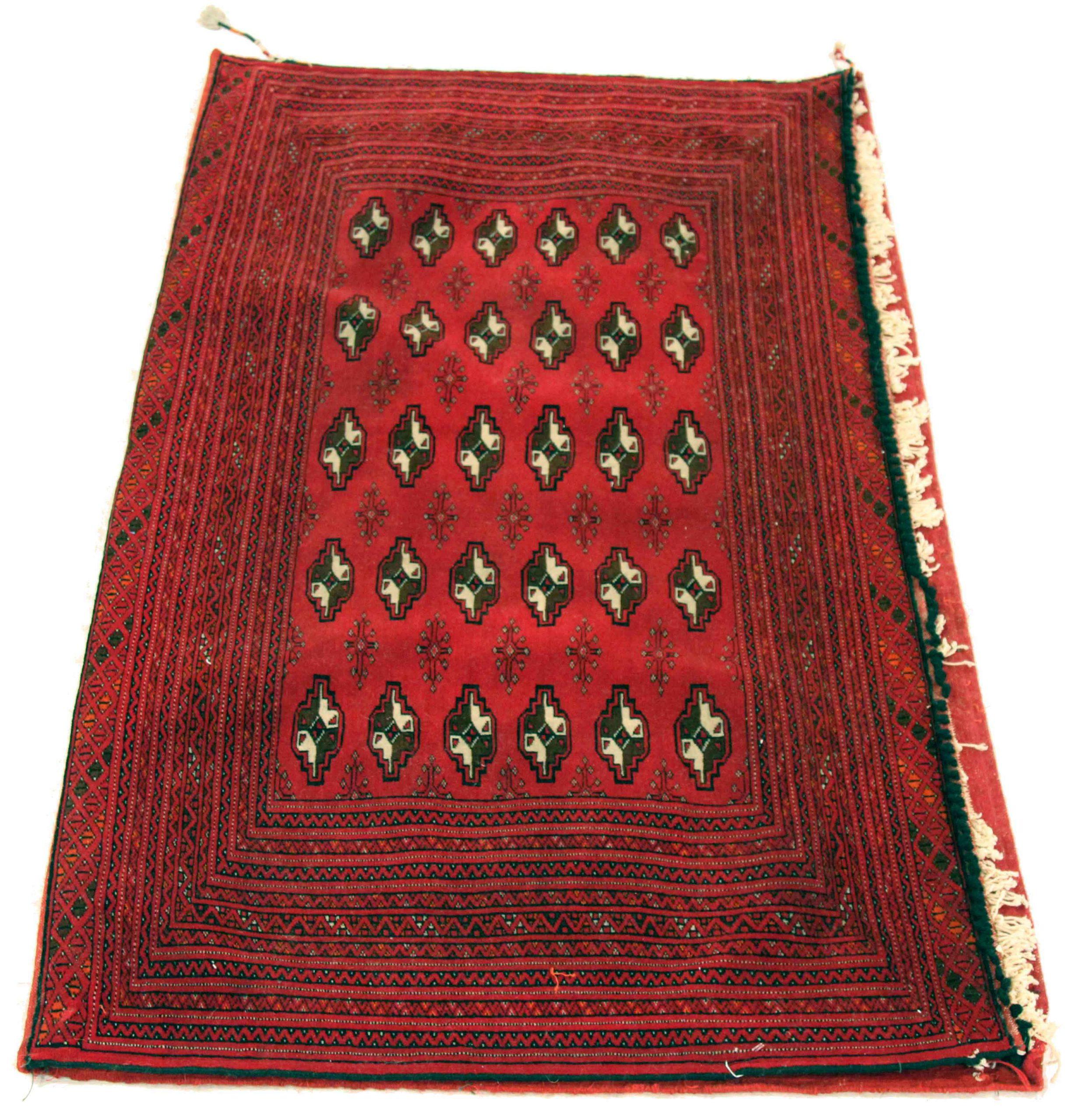 Discover the elegance of Persian Turkeman featuring Small Rug in Circa 1880. Designed with Wool and IvoryRed, this exclusive design is perfect for enhancing your space.