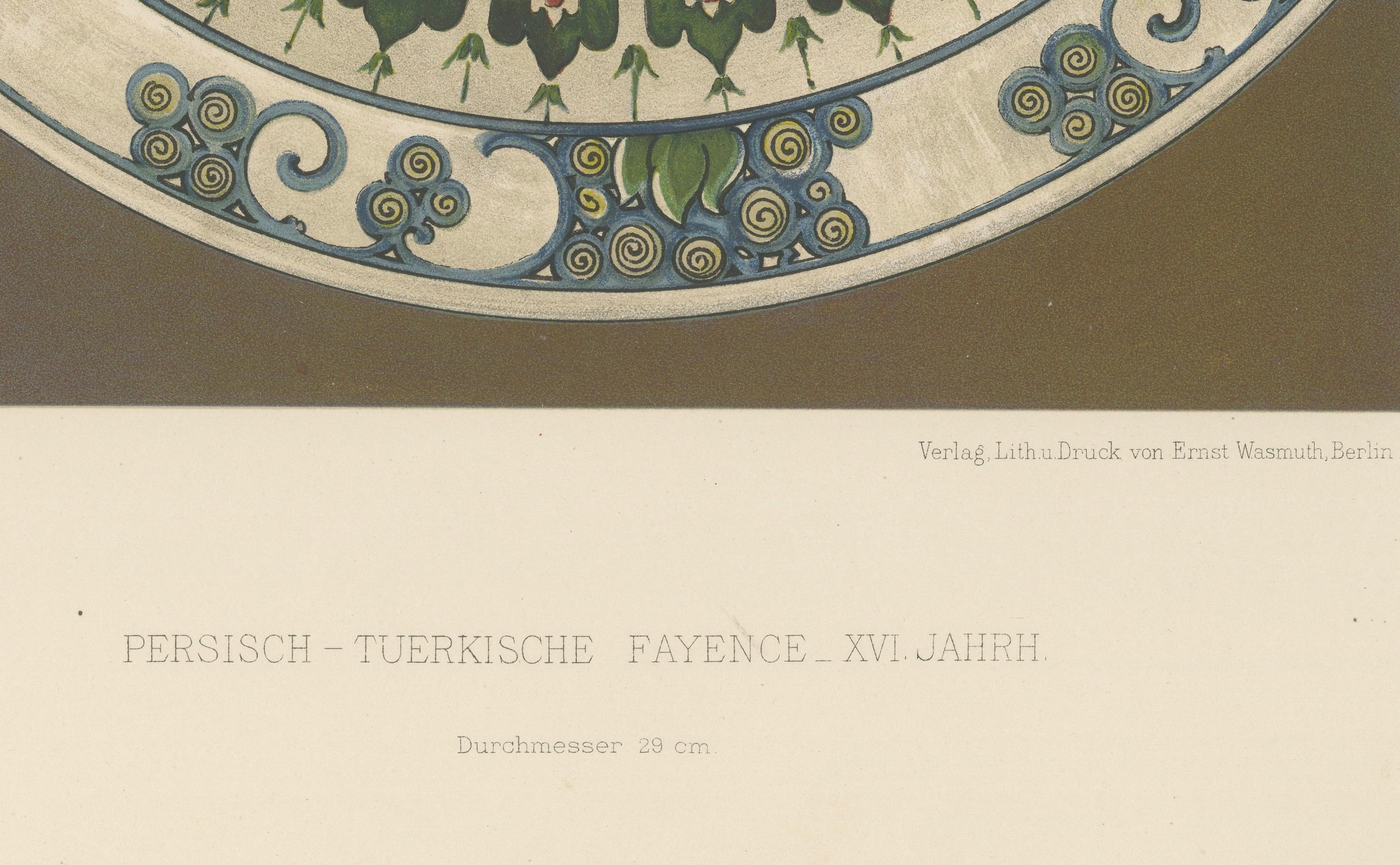 Persisch-türkisches Keramikteller-Design - Julius Lessing, Berlin 1890 im Zustand „Gut“ im Angebot in Langweer, NL
