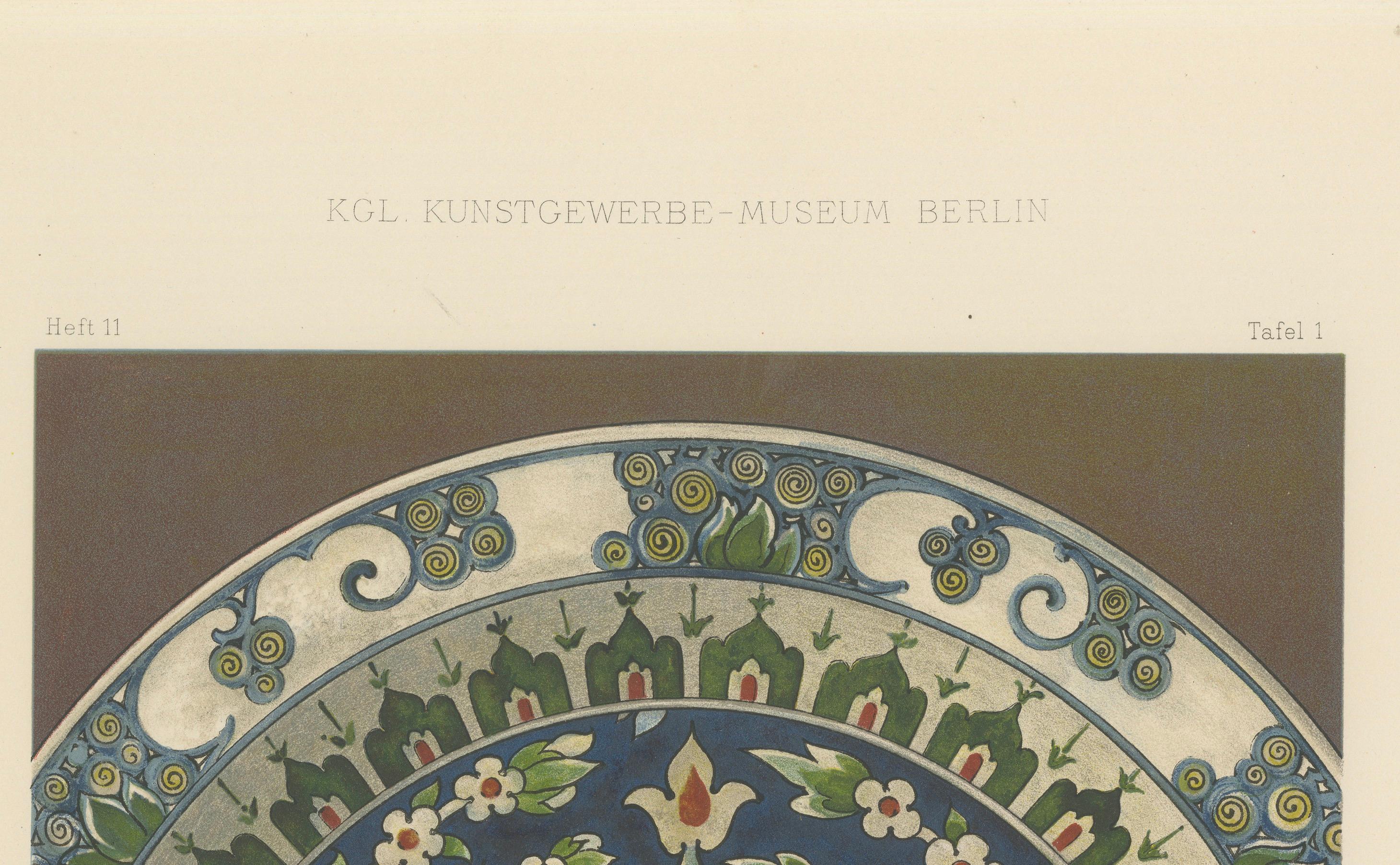Persisch-türkisches Keramikteller-Design - Julius Lessing, Berlin 1890 (Papier) im Angebot