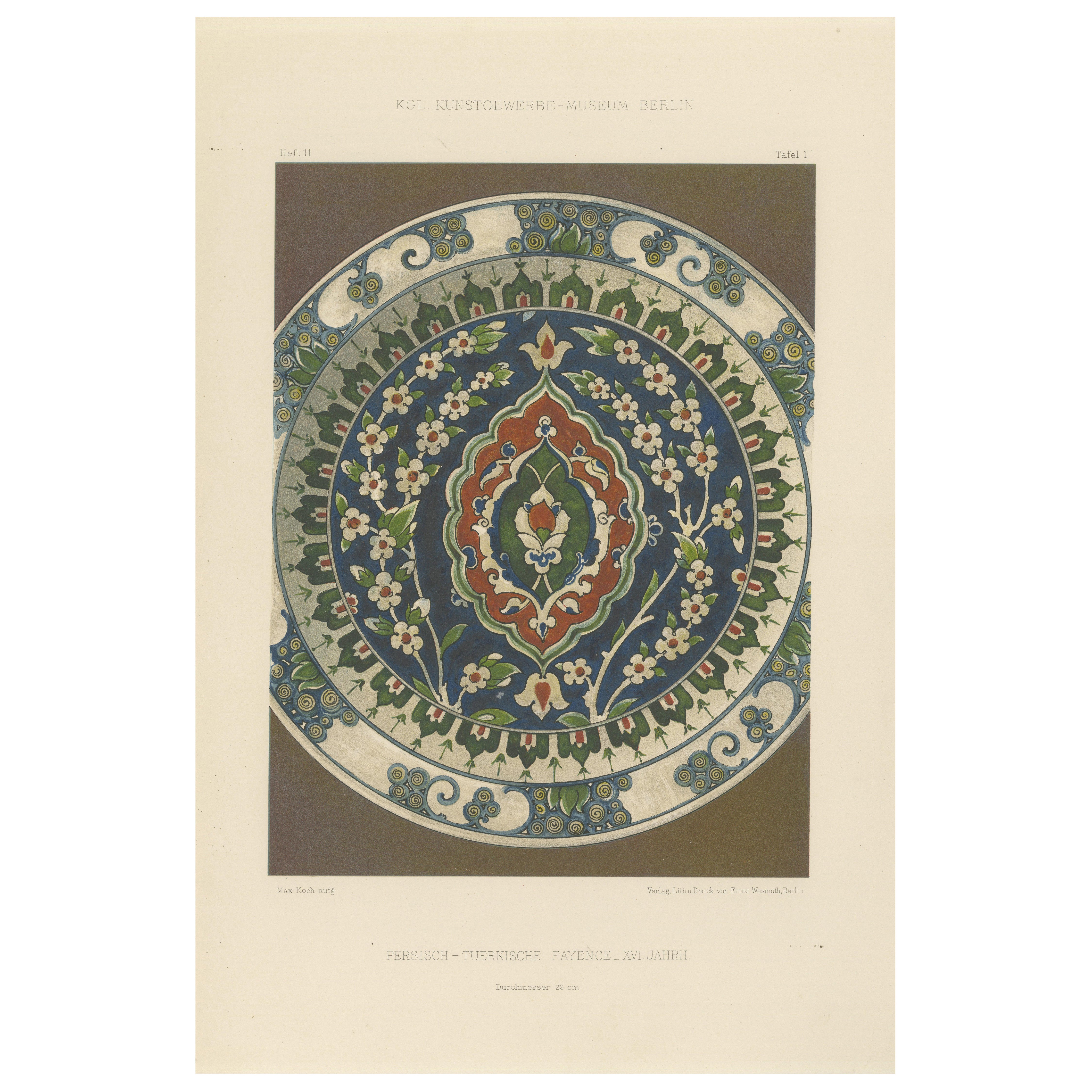 Persisch-türkisches Keramikteller-Design - Julius Lessing, Berlin 1890 im Angebot