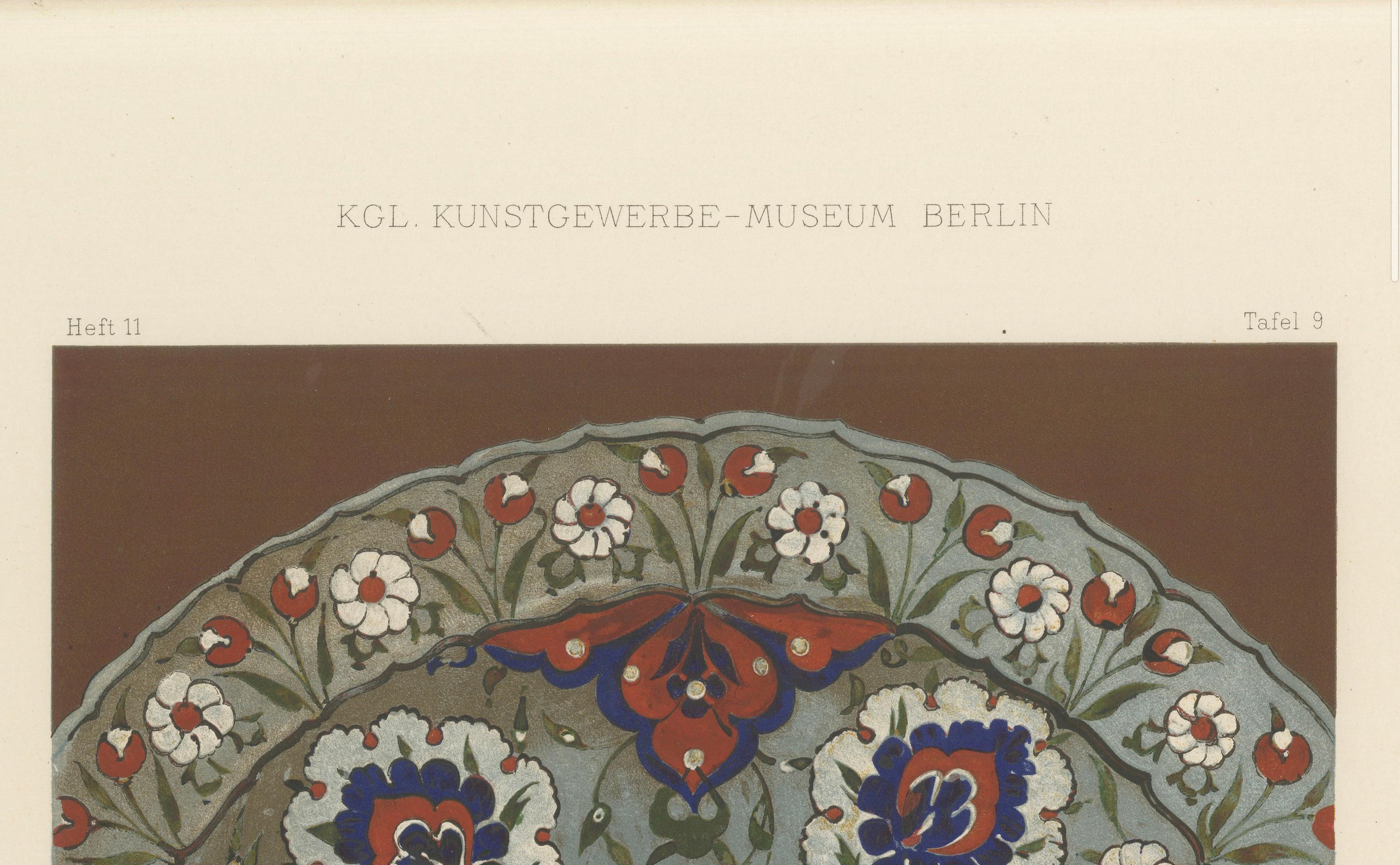 Persisch-türkischer Fayenceteller mit Nelkenmotiv - Julius Lessing, Berlin 1890 (Deutsch) im Angebot