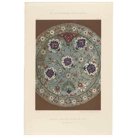Persian-Turkish Faience Plate with Carnation Motif – Julius Lessing, Berlin 1890