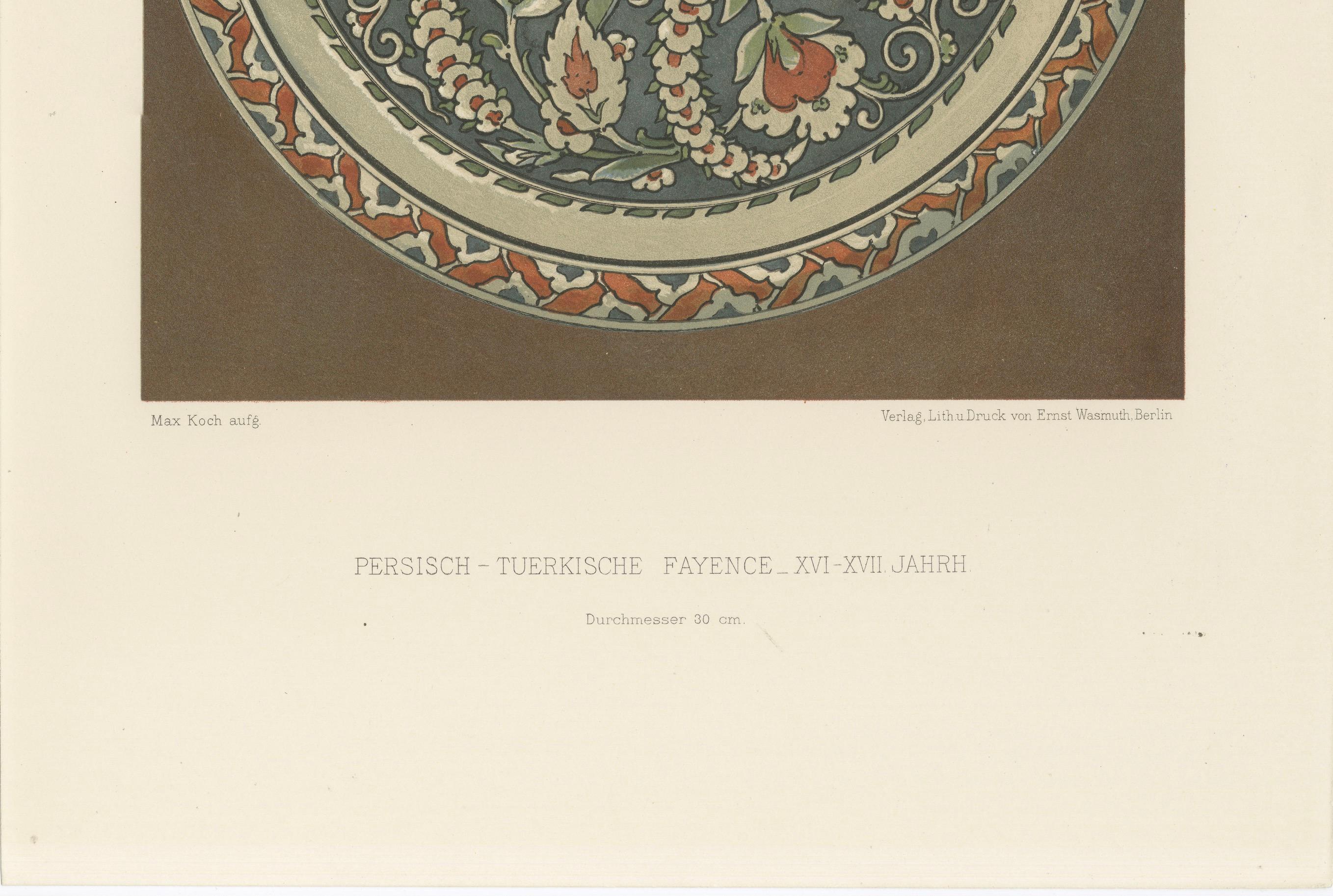 Persian-Turkish Faience Plate with Spiraling Floral Design – Julius Lessing 1890