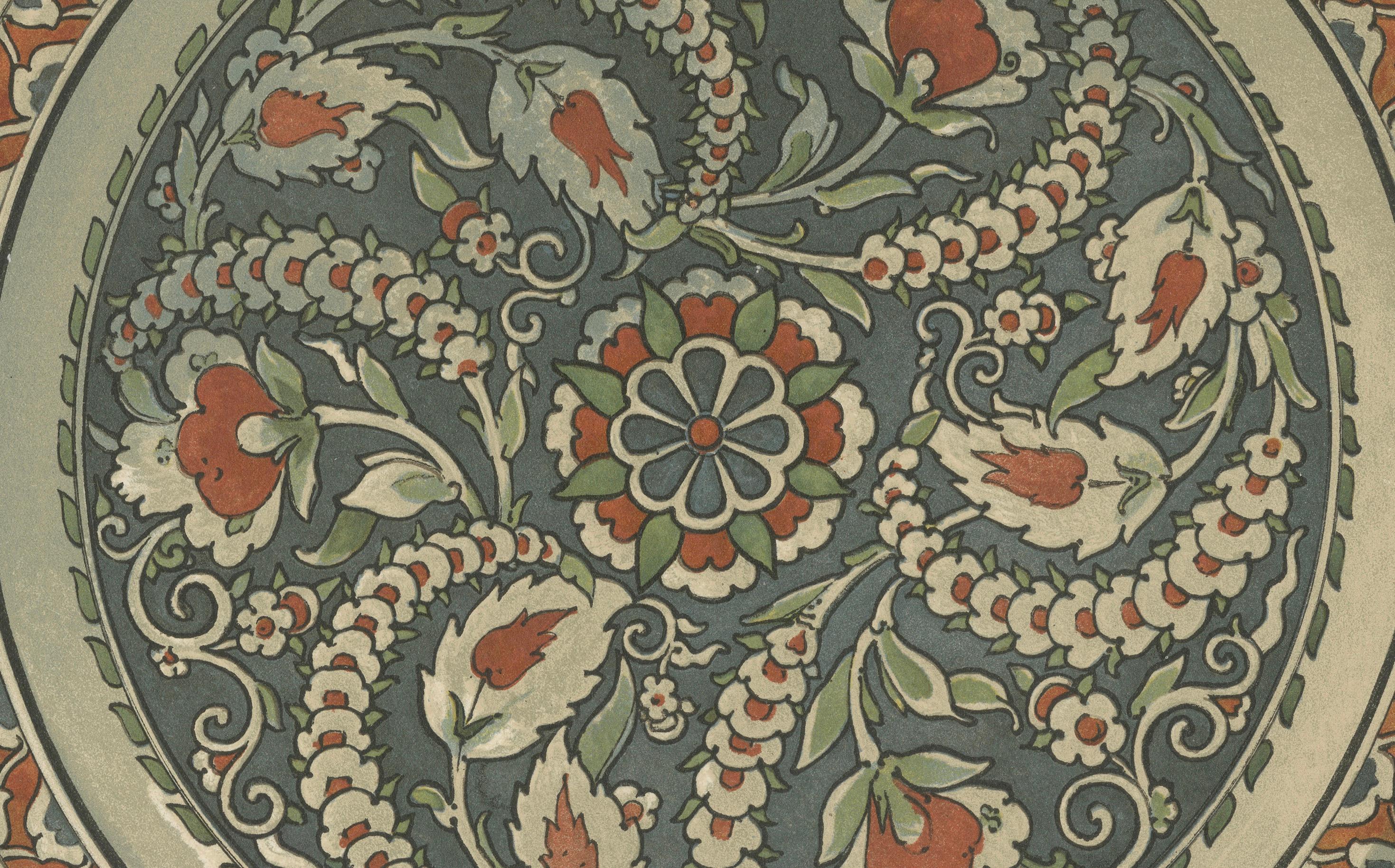 Persian-Turkish Faience Plate with Spiraling Floral Design – Julius Lessing 1890