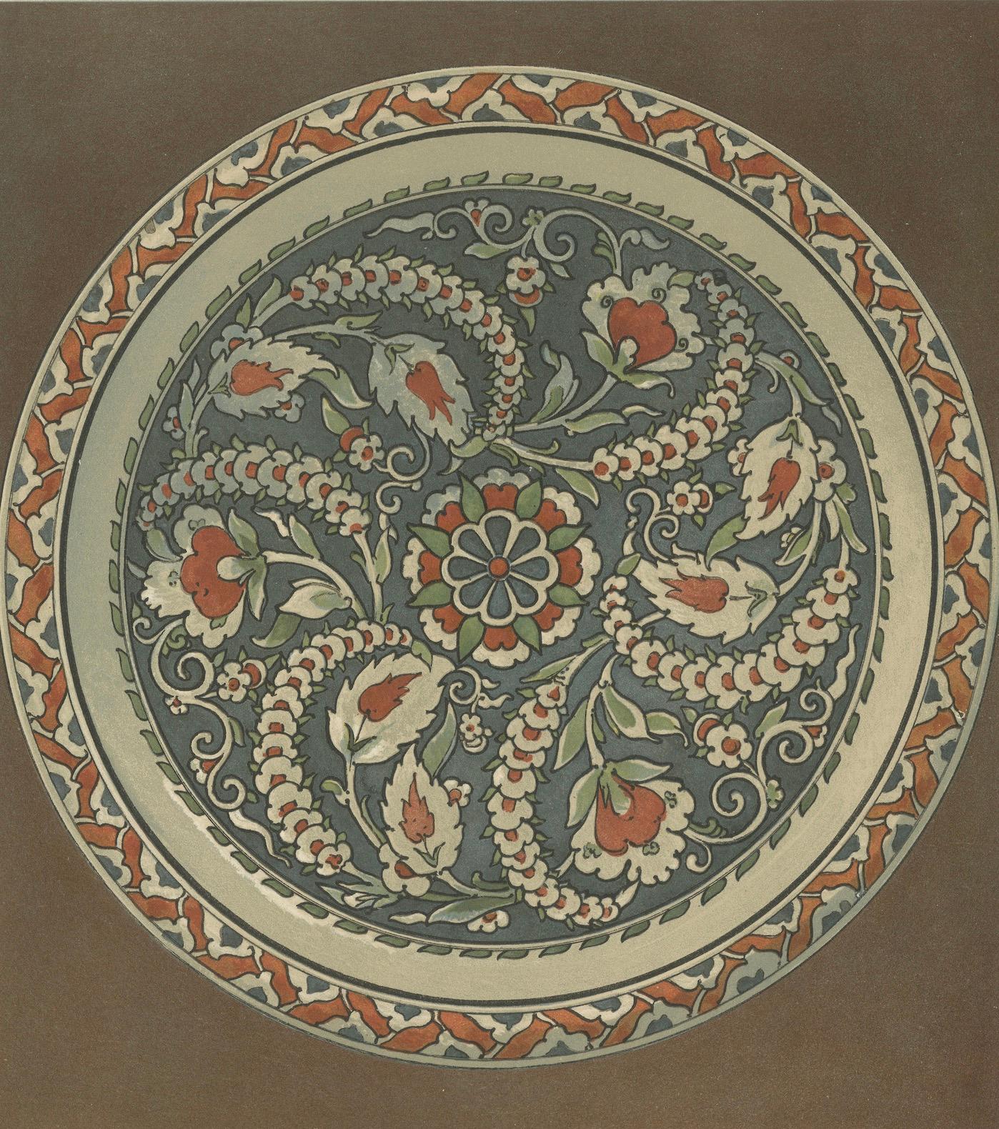 Persian-Turkish Faience Plate with Spiraling Floral Design – Julius Lessing 1890