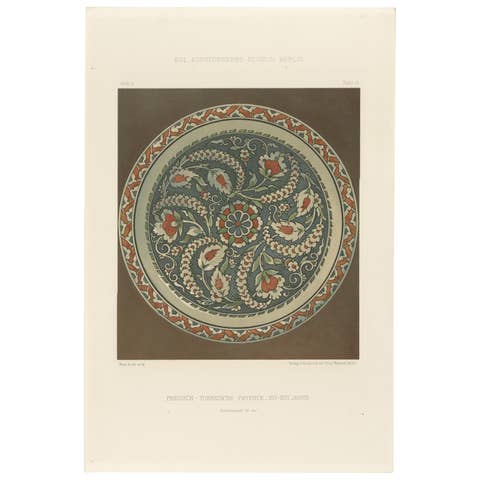 Persian-Turkish Faience Plate with Spiraling Floral Design – Julius Lessing 1890