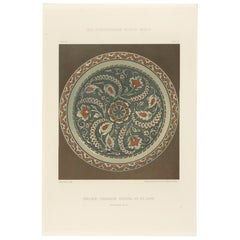 Persisch-türkischer Fayence-Teller mit spiralförmigem Blumendesign - Julius Lessing 1890