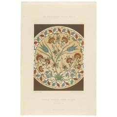 Persian-Turkish Faience Plate with Tulip and Carnation Design – J.Lessing,  1890