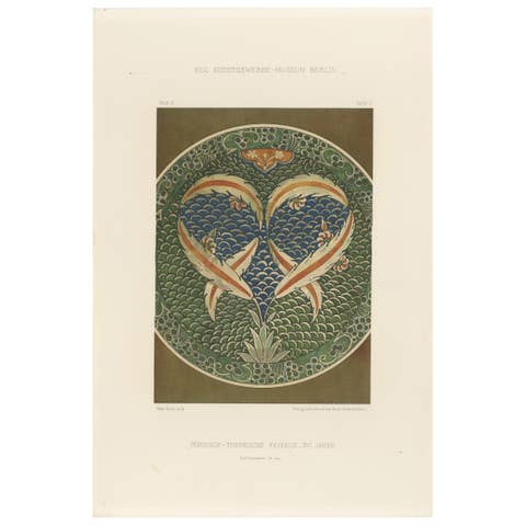 Persian-Turkish Faience Plate with Twin Fish Motif – Julius Lessing, Berlin 1890