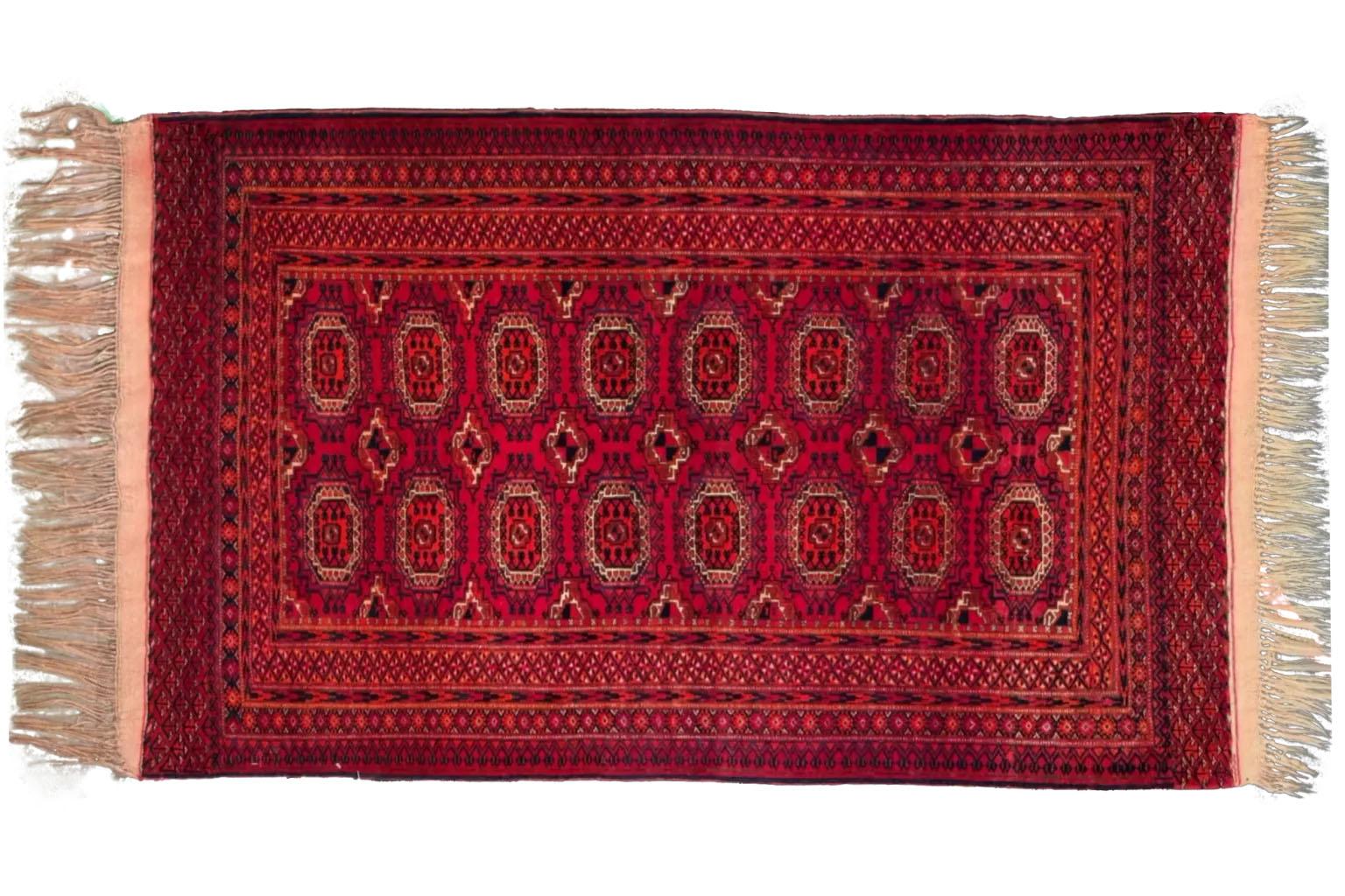 Tribal Persian Turkish Small Rug Circa 1910 - Wool - Black Ivory Red For Sale
