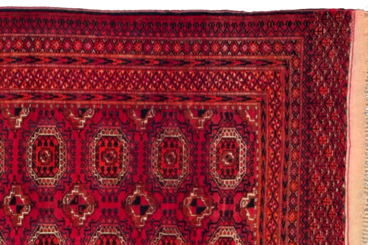 20th Century Persian Turkish Small Rug Circa 1910 - Wool - Black Ivory Red For Sale