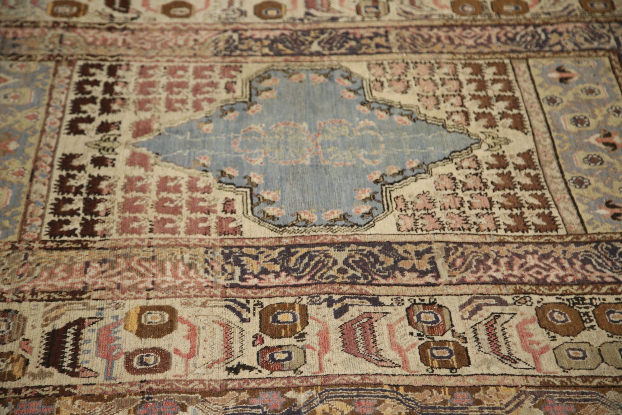 Persisch Türkisch Kleiner Teppich - Wolle Elfenbein Design - 96821 (20. Jahrhundert) im Angebot