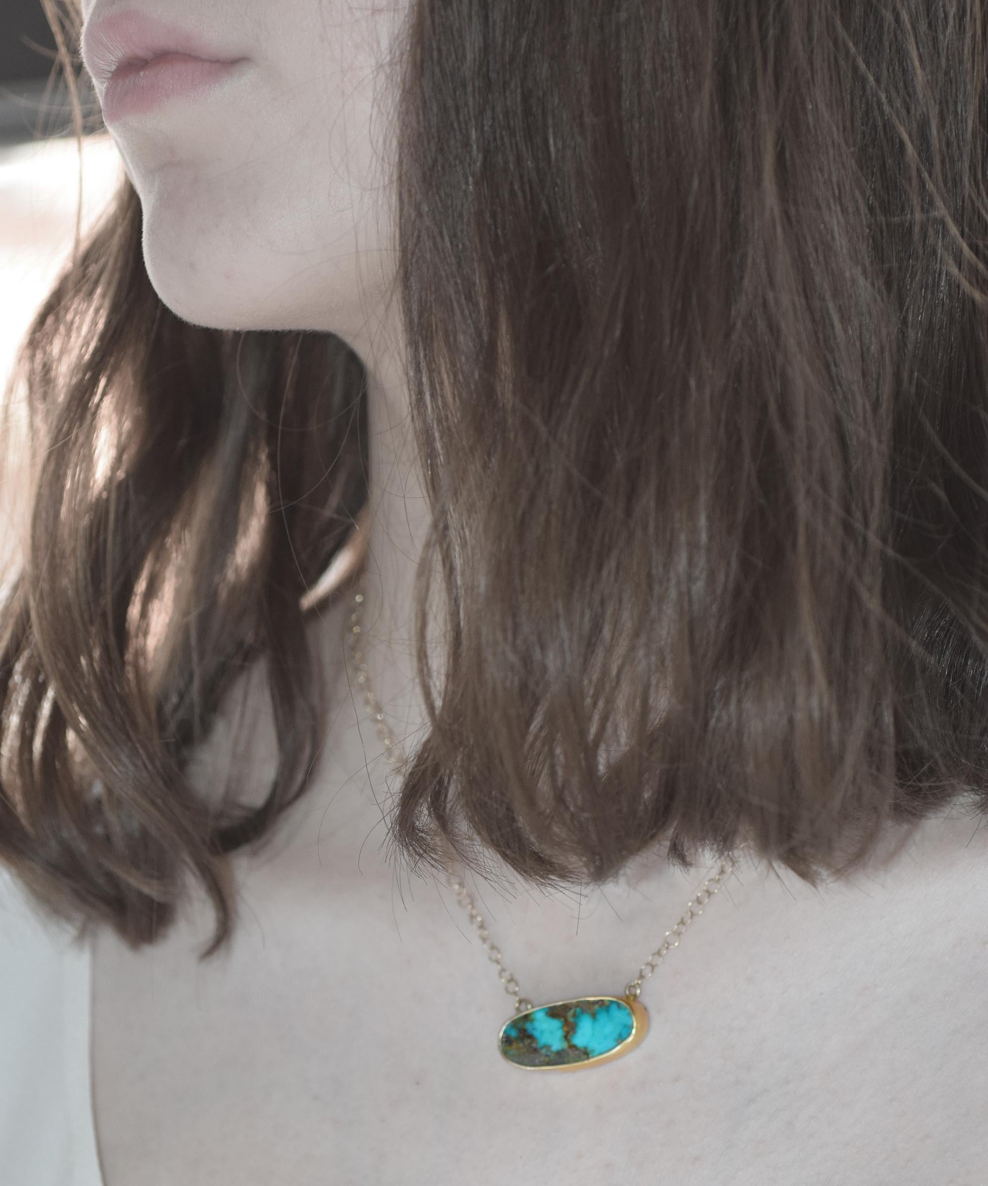 Contemporary Persian Turquoise Gold Choker