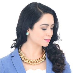 Persian Turquoise and Diamond Set Gold Earrings