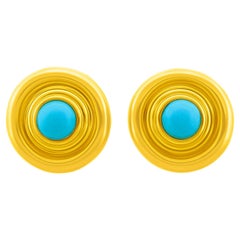 Persian Turquoise and Gold Earrings