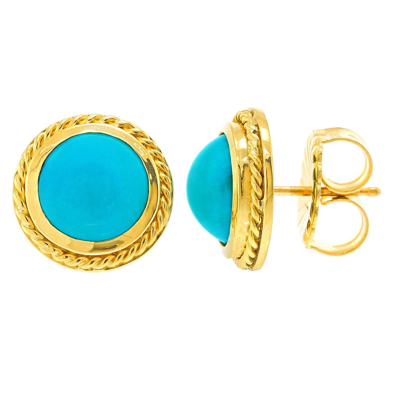 Boucles d'oreilles en turquoise persane en vente 3