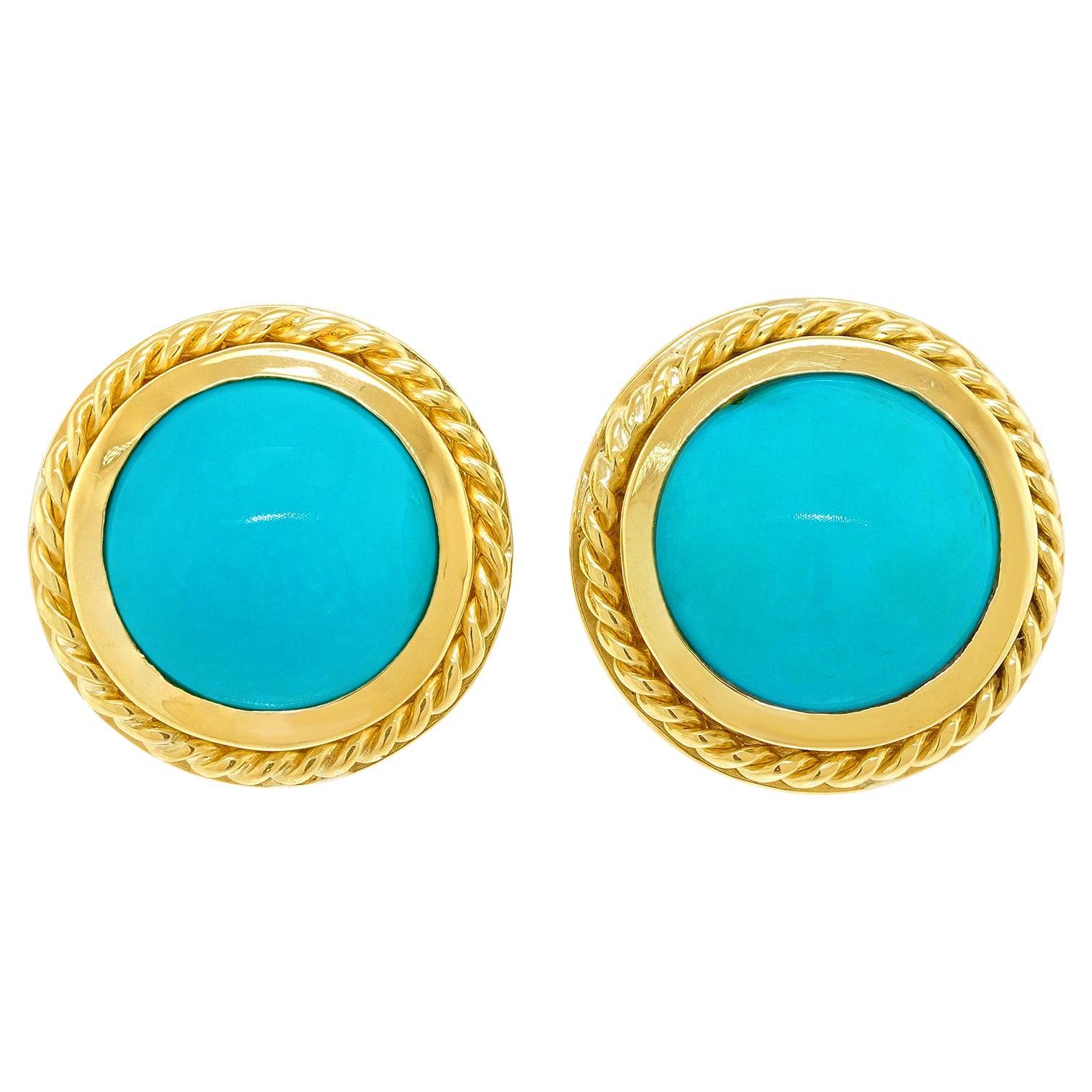 Boucles d'oreilles en turquoise persane