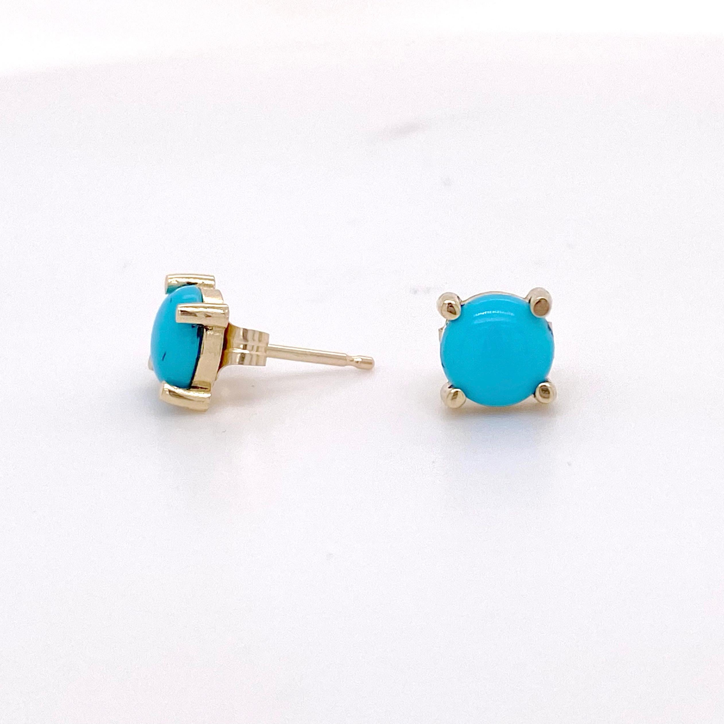 round turquoise earrings