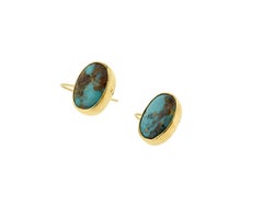 Persian Turquoise Gold Earrings