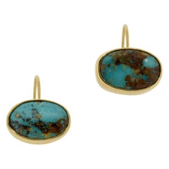 Persian Turquoise Gold Earrings