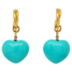 Persian Turquoise Stud Earrings 18K Gold