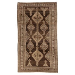 Tapis persan Varamin Circa 1910 - Laine Brown Ivoire Taupe 74102