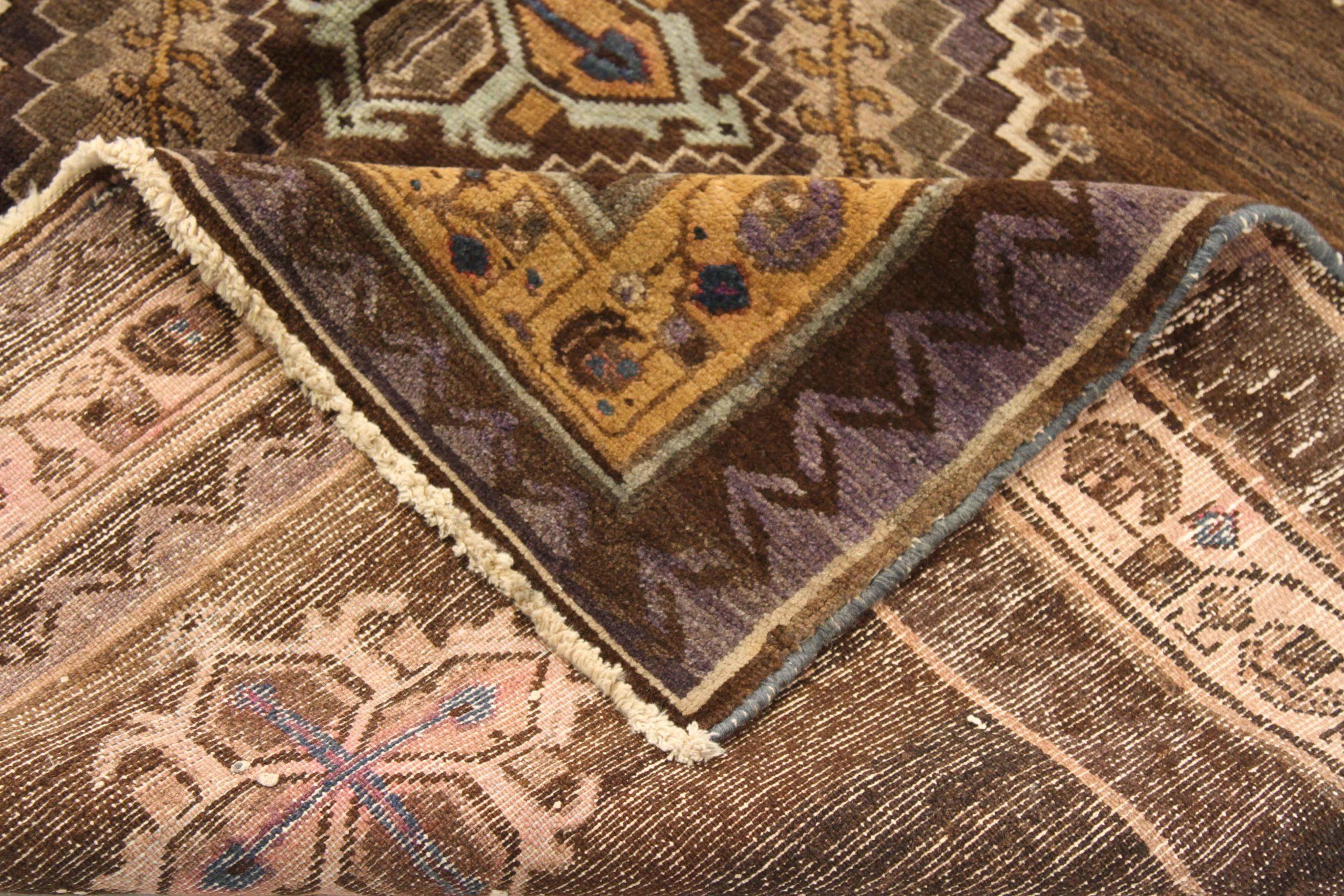 Alfombras Persas Varamin Circa 1910 - Lana Marrón Marfil Amarillo 74138 Asiático en venta