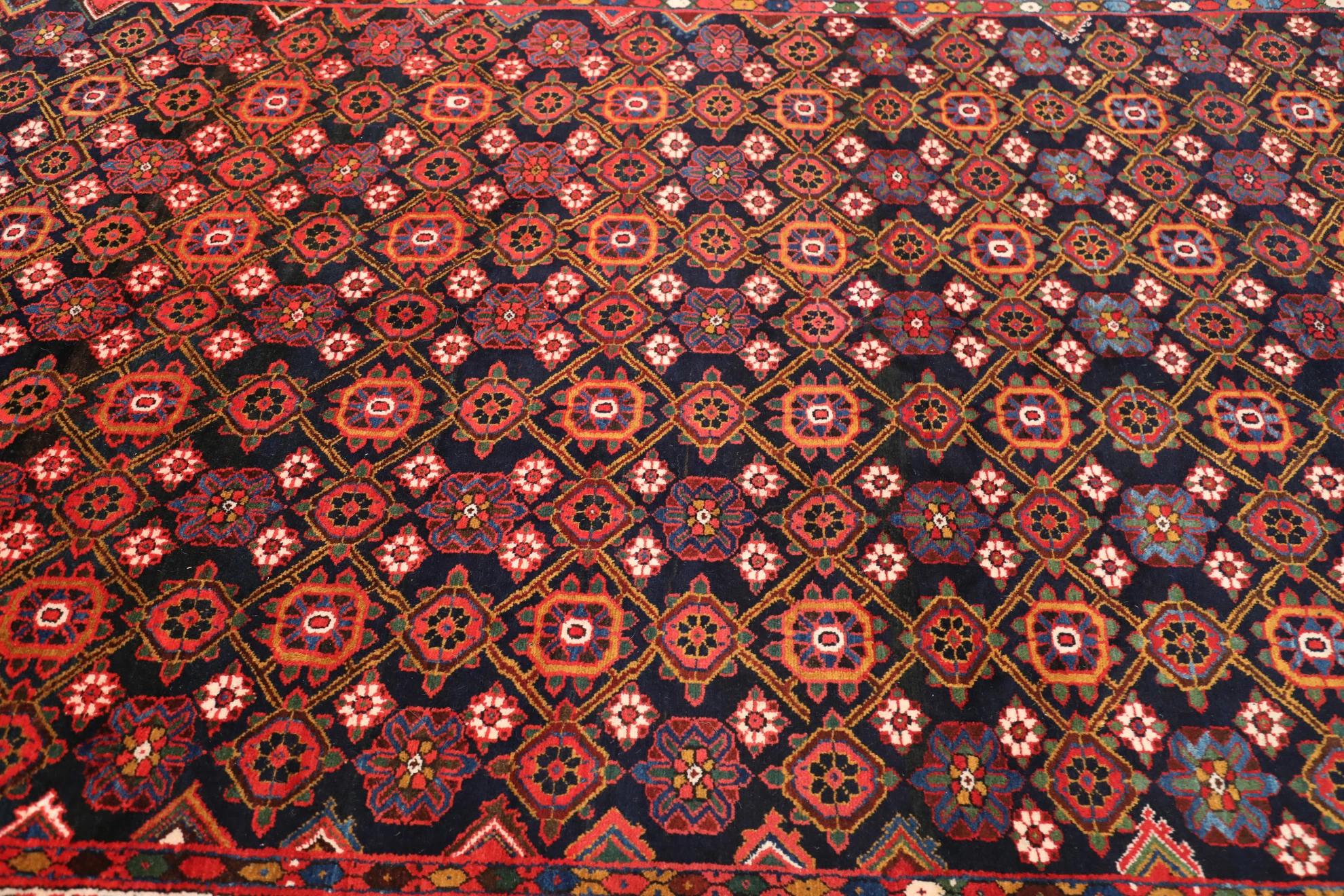 Alfombras Persas Varamin Circa 1910 - Lana Azul Marino Rojo Amarillo Diseño - 99581 Tribal en venta