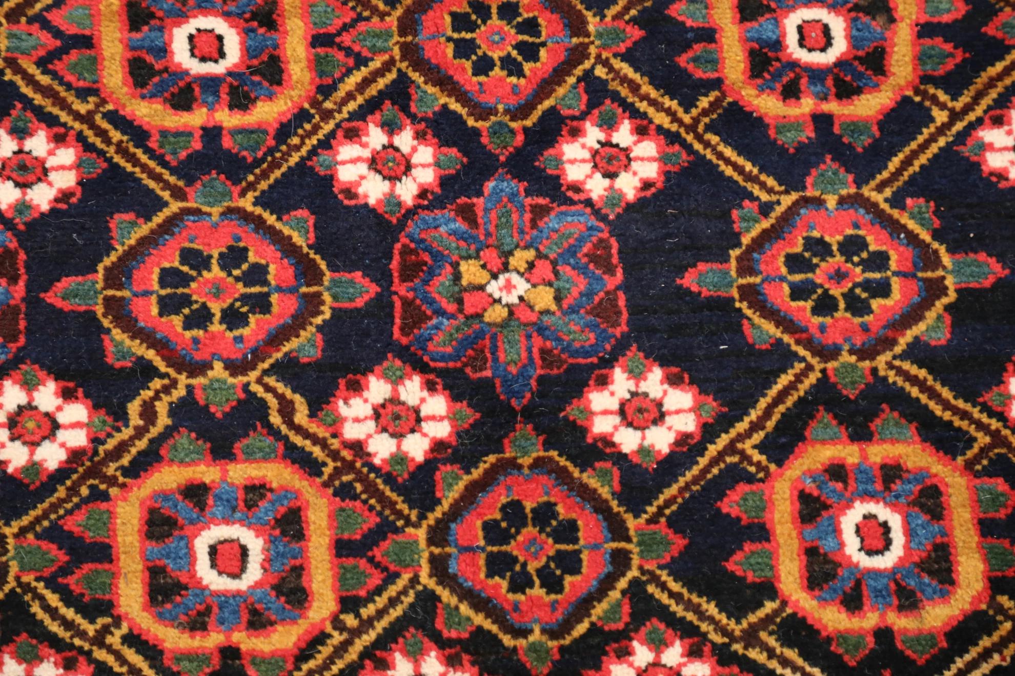 Alfombras Persas Varamin Circa 1910 - Lana Azul Marino Rojo Amarillo Diseño - 99581 Iraquí en venta