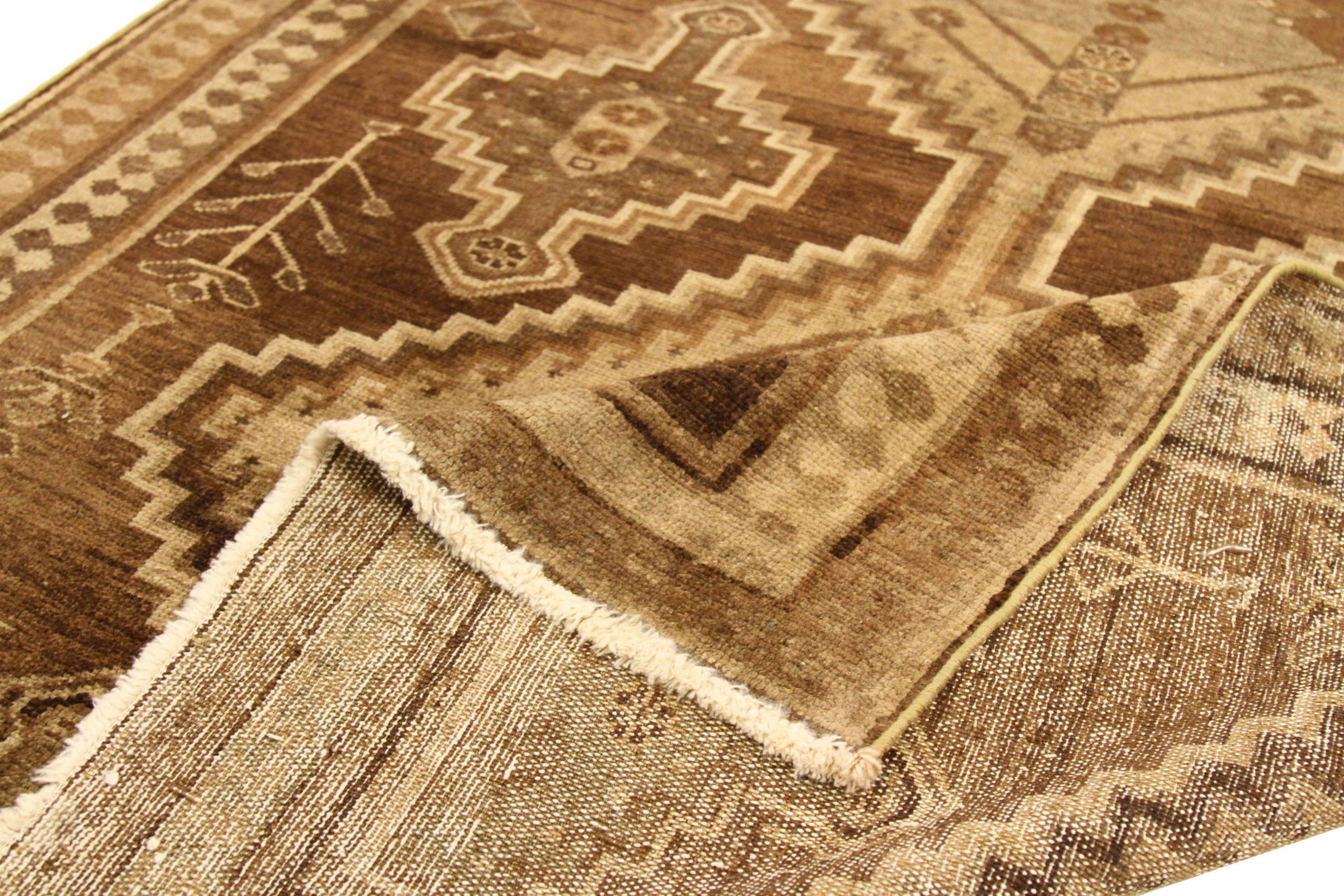 Persischer Varamin Kleinteppich CIRCA 1910 - Wolle Braun Elfenbein 73511 (Asiatisch) im Angebot
