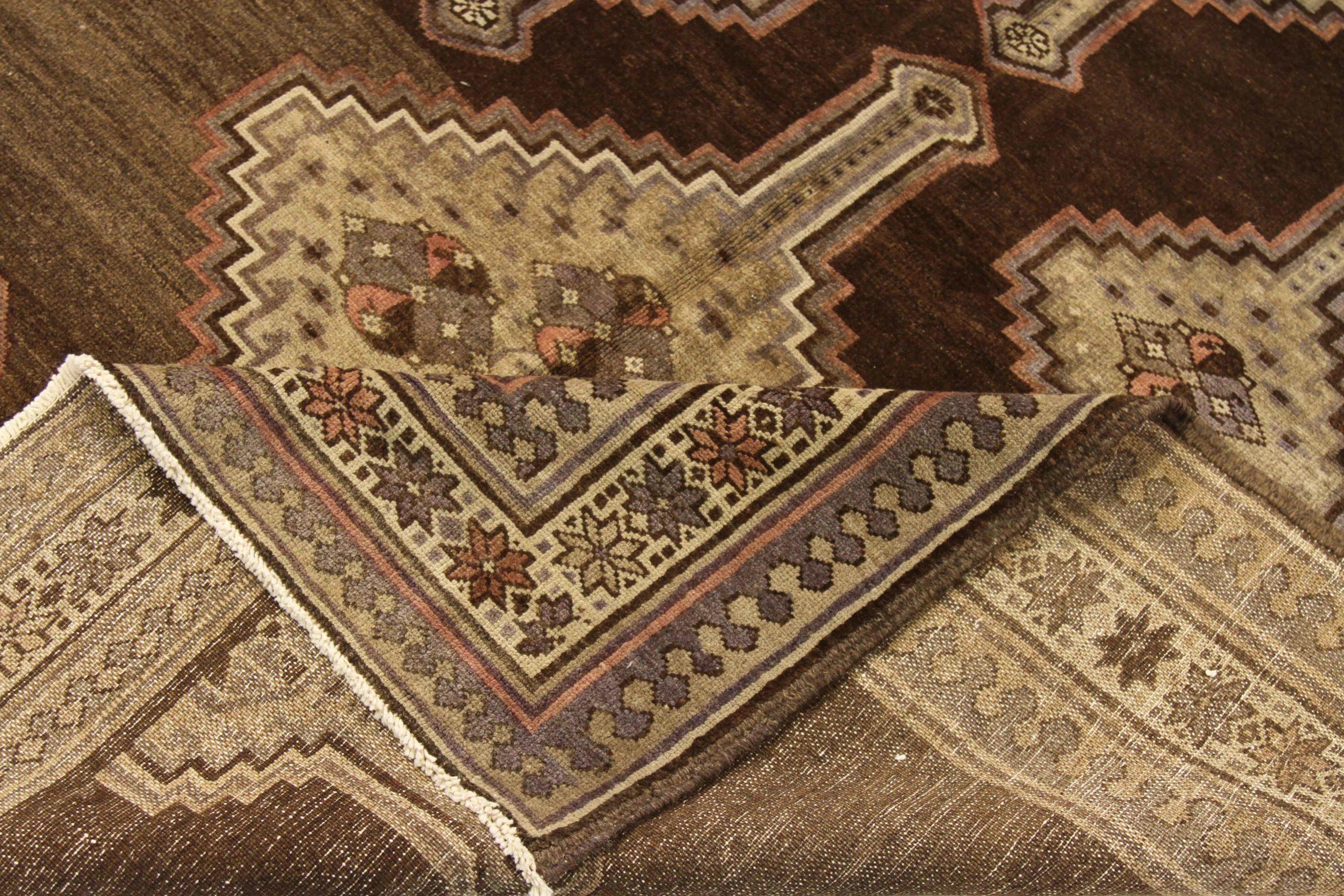Asiatico Tappeto persiano Varamin Piccolo Circa 1910 - Lana Marrone Avorio Rosa 74114 in vendita