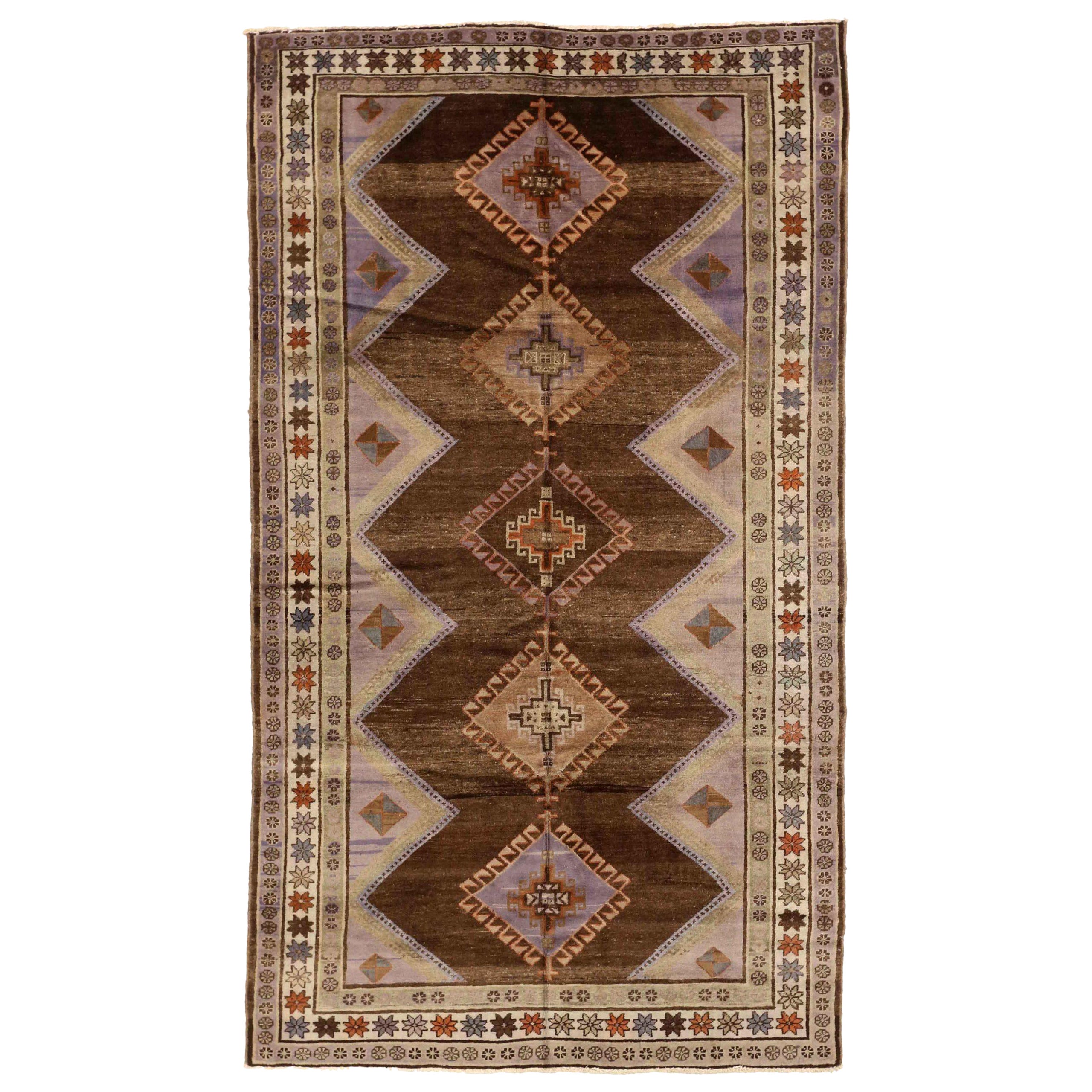 Tappeto persiano Varamin piccolo CIRCA 1910 - Lana Marrone Avorio Purpel 74069