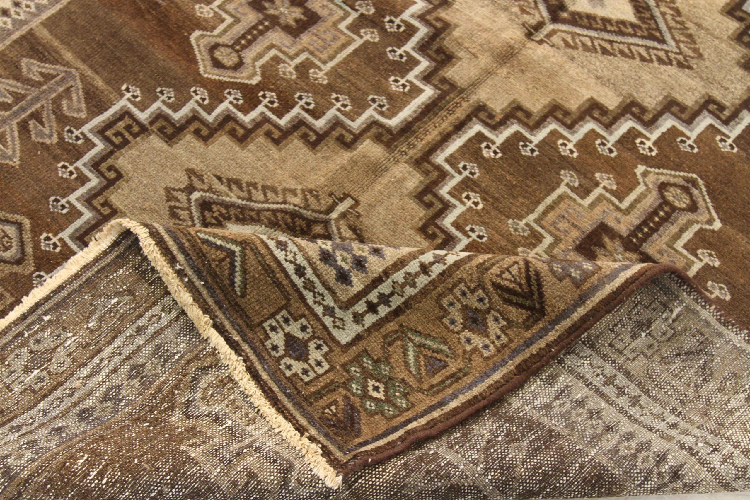 Asiatico Tappeto persiano Varamin Piccolo Circa 1910 - Lana Marrone Avorio Taupe 74125 in vendita