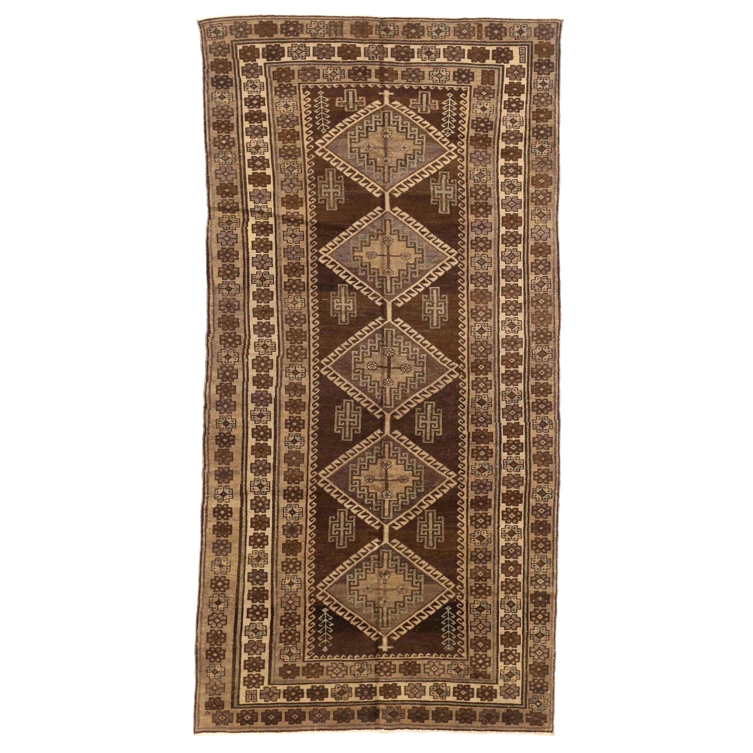 Tappeto persiano Varamin Piccolo Circa 1910 - Lana Marrone Avorio Taupe 74135