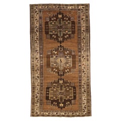 Alfombra Persa Varamin Pequeña Circa 1910 - Lana Marrón Marfil Terracota 74070