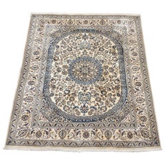 Persian Wool 
Silk Naein, circa 1990