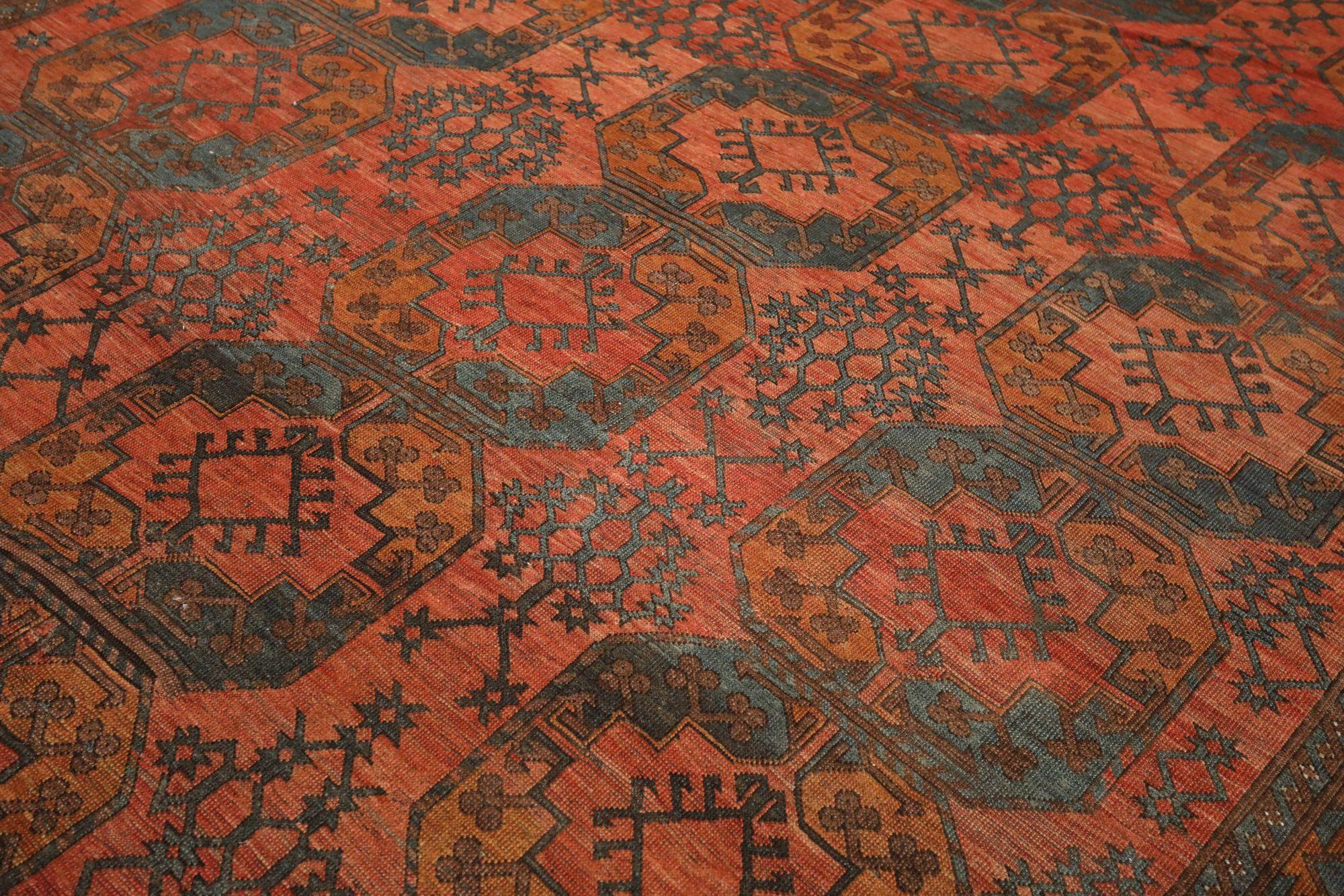 Persischer Yamoud Kleiner Teppich - Wolle Marineblau Rot Design - 93398 im Zustand „Hervorragend“ im Angebot in Dallas, TX