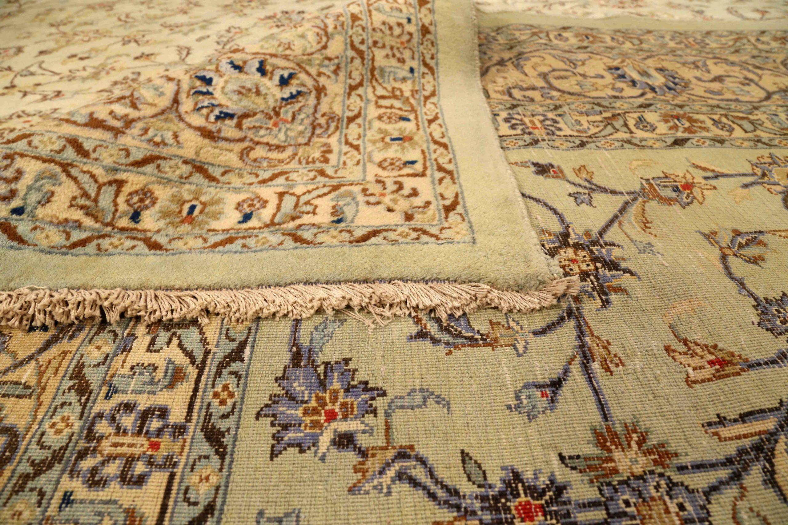 Persische Yazd Bereich Teppiche CIRCA 1910 - Wolle Braun Elfenbein Design - 75316 im Zustand „Hervorragend“ im Angebot in Dallas, TX
