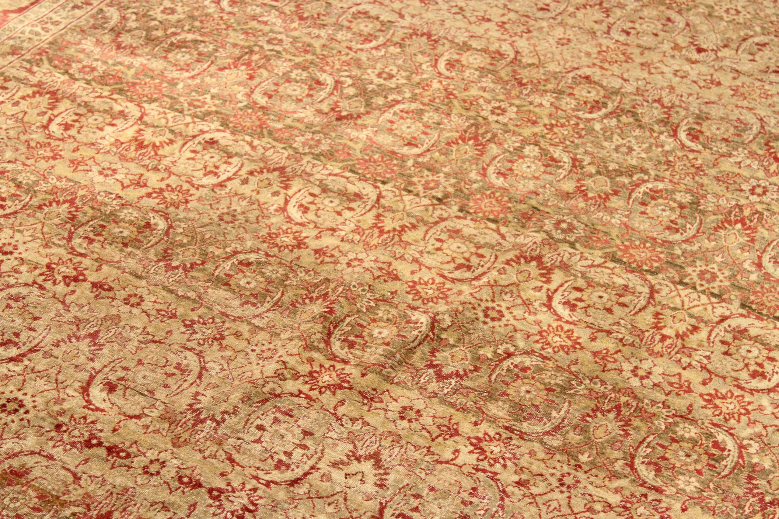 Iracheno Tappeti persiani Yazd - Lana Marrone Avorio Rosso - 75879 in vendita
