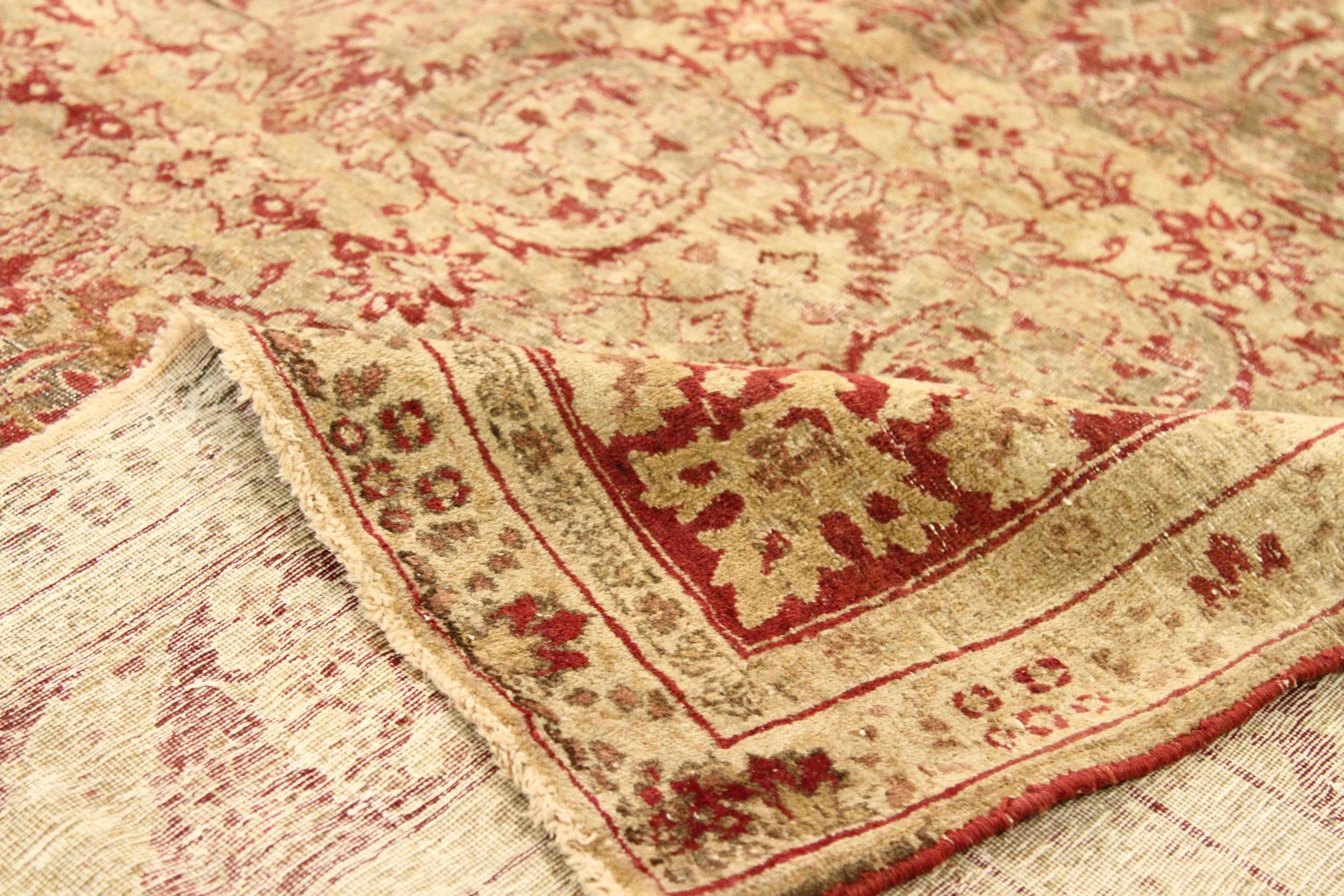 Tappeti persiani Yazd - Lana Marrone Avorio Rosso - 75879 In condizioni ottime in vendita a Dallas, TX