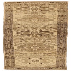 Persian Zanjan Runner Rug - Wool Brown Ivory Taupe Design - 75816
