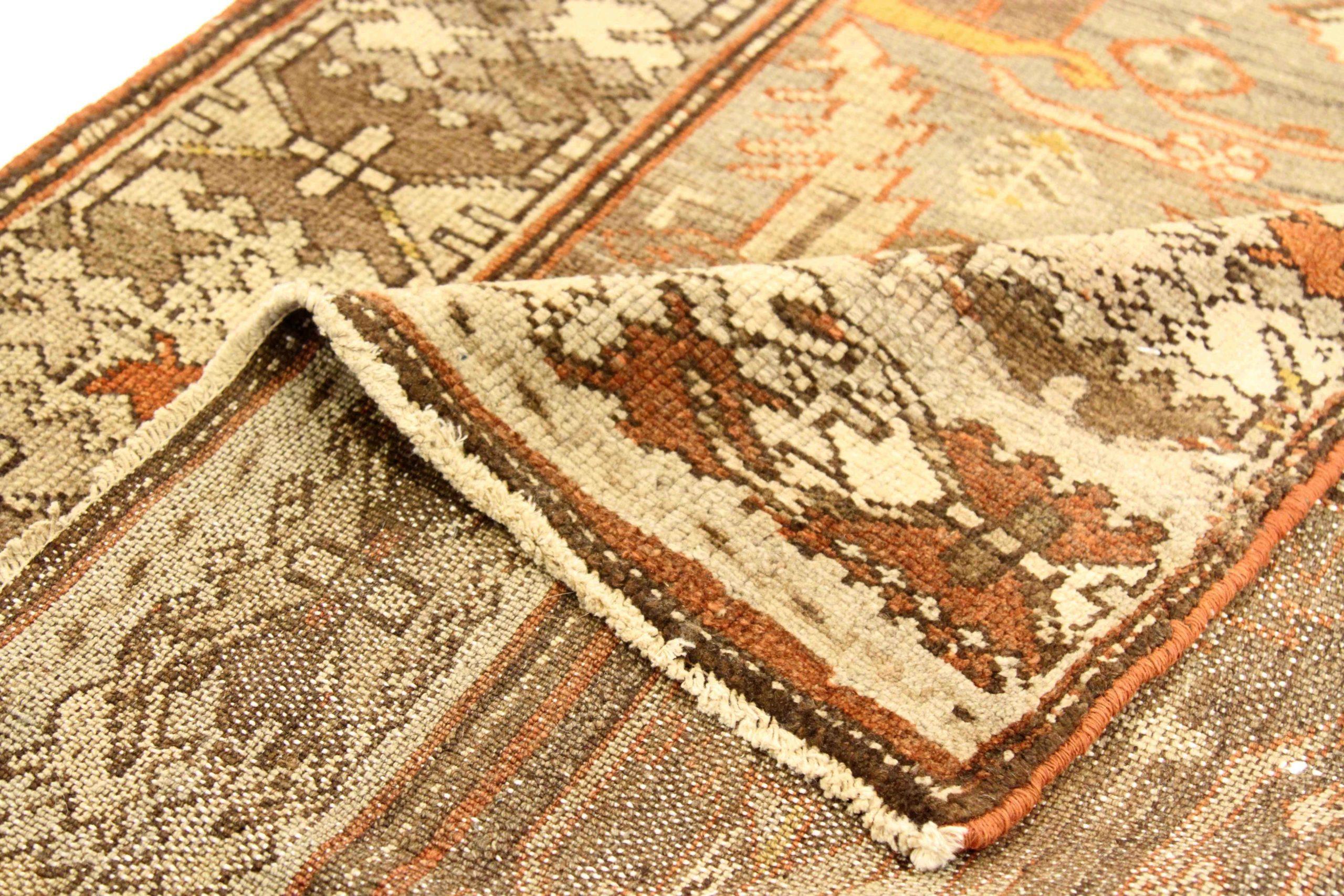 Persischer Zanjan Small Teppich - Wolle Braun Elfenbein Gelb Design - 75567 (Asiatisch) im Angebot