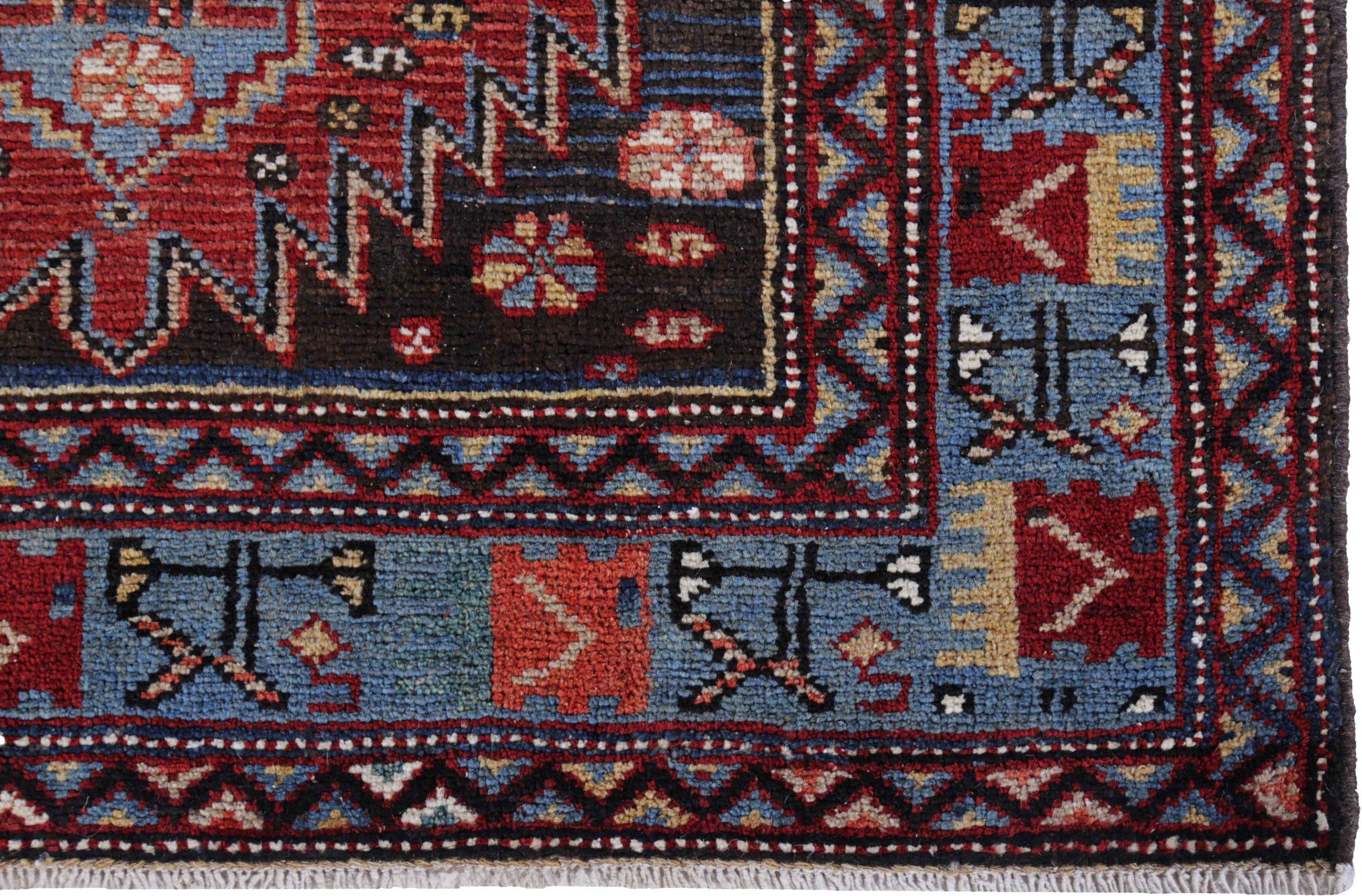 Tappeto persiano Zanjan Small Design, circa 1910 - Lana, blu, rosso - 89692 In condizioni ottime in vendita a Dallas, TX