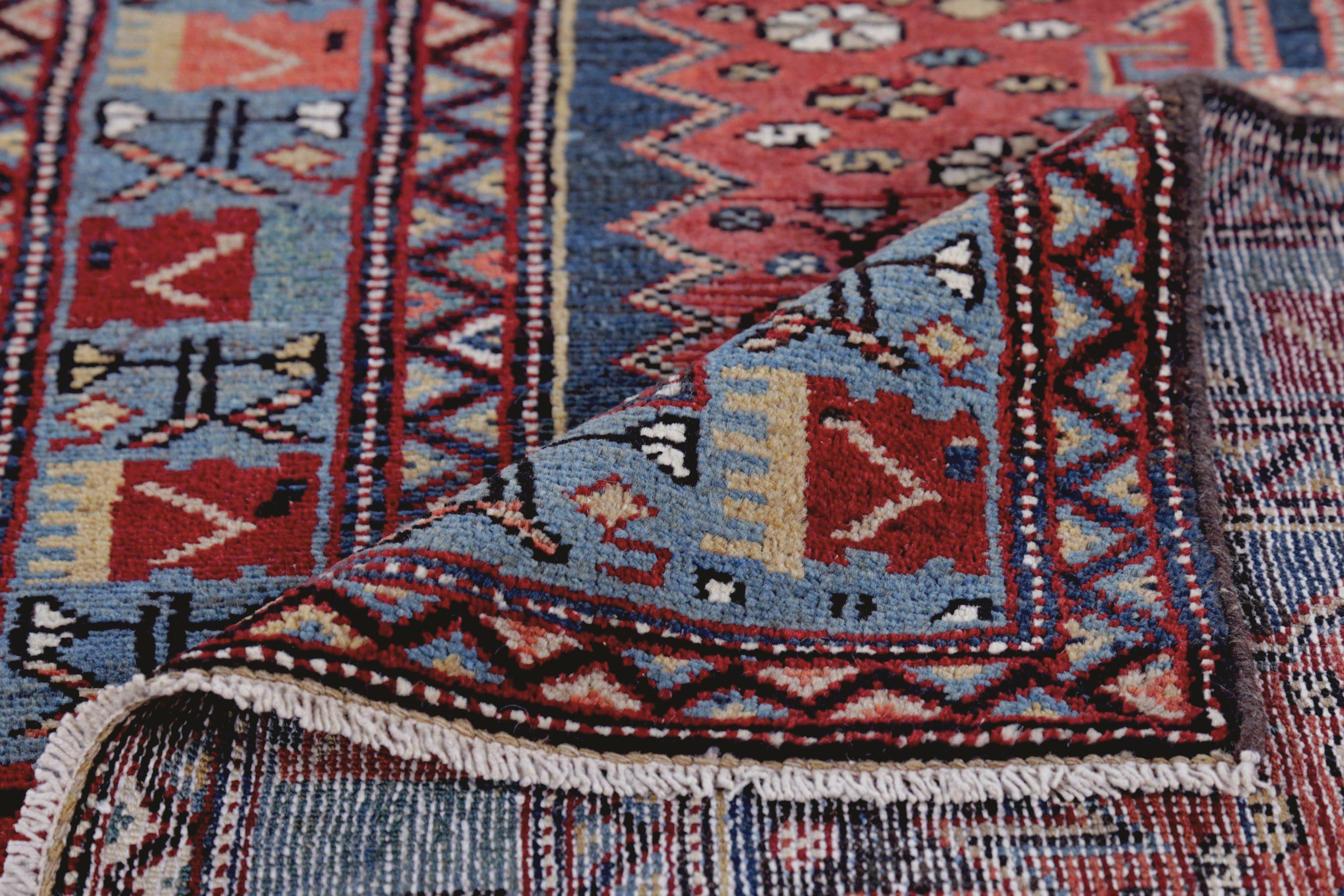 XX secolo Tappeto persiano Zanjan Small Design, circa 1910 - Lana, blu, rosso - 89692 in vendita